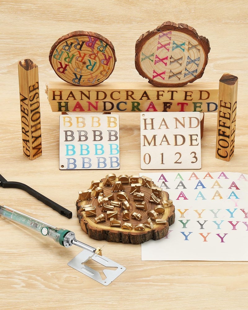 AIMOADO 3/4" Wood Burning Letter Kit with Electric Branding Iron, 36 Pcs Wood Burning Kit with Letter & Number Stamps for Wood Leather Hats Branding, DIY Gifts for Wedding Birthday Christmas - Image 5